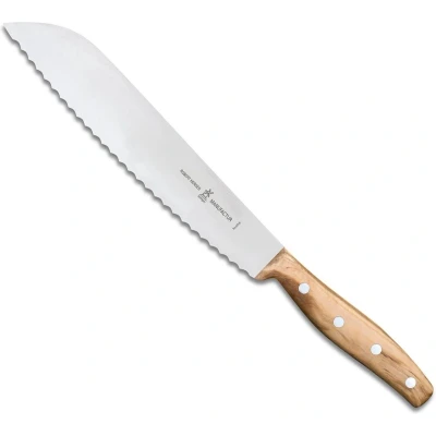 Afbeelding van Robert Herder Grand Moulin Broodmes met Golven RVS Lemmet 24 cm Heft Olijfhout