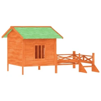 Afbeelding van Hondenhok 159X120X88,5 Cm Massief Grenenhout Grijs Bruin