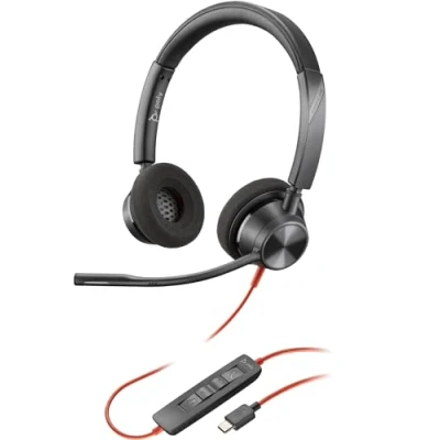 Image de Poly Blackwire 3320 3300 series micro casque sur oreille filaire USB C noir certifié UC