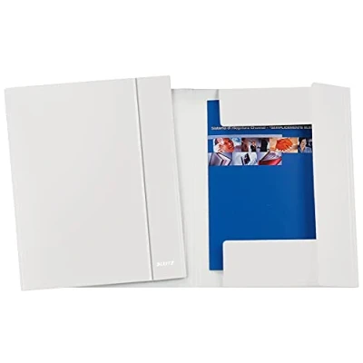 Afbeelding van LEITZ WOW 39830001 snelhechter met elastiek, 3 kleppen, wit metallic