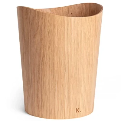 Afbeelding van Kazai. Börje prullenmand van echt hout, afvalemmer hout voor kantoor, kinderkamer en slaapkamer, 9 liter, eiken