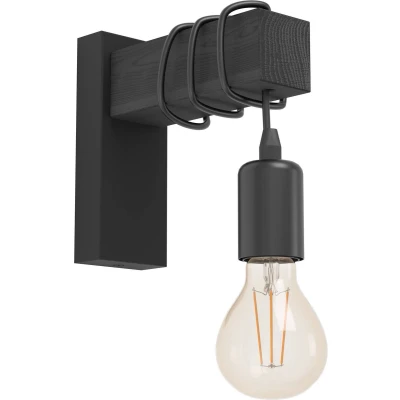 Afbeelding van EGLO Townshend Wandlamp E27 21,5 cm Hout Zwart