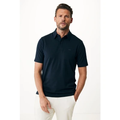 Afbeelding van Mexx Kevin Basic Single Jersey Polo Slim Fit Mannen Navy Maat S