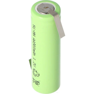 Afbeelding van NiMH batterij Flattop Mignon AA 800 mAh met soldeertag in Z vorm