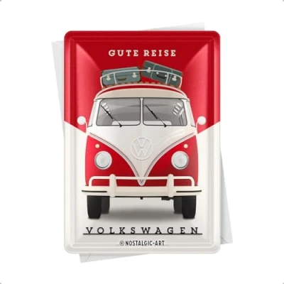 Afbeelding van VW T1 Bulli Metalen Postcard 10x14 cm
