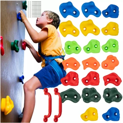 Afbeelding van Kruzzel Klimstenen Set Kind 20 Stuks + 2 Grepen