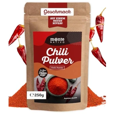 Image de Poudre de Piment Monte Nativo (250g) Chili Épices aromatiques séchées avec soin, idéales pour Cuisiner et Assaisonner Arôme Goût intenses