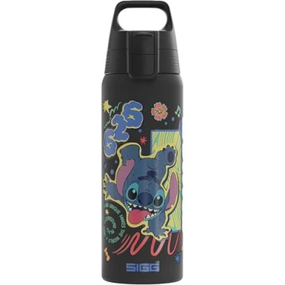 Afbeelding van SIGG Drinkfles van roestvrij staal Voor kinderen Shield One Disney Lilo &amp; Stitch Geschikt koolzuurhoudende dranken Lekvrij Vederlicht BPA vrij sport en school
