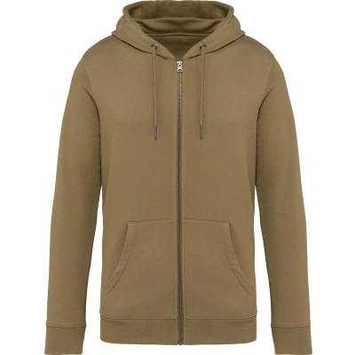 Afbeelding van Native Spirit Ecologische uniseks sweater met capuchon en rits NS402 Light Olive Green