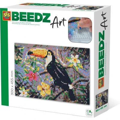 Afbeelding van SES Creative Beedz Art Strijkkralen Toekan 30x45.5 cm 7000 Stuks