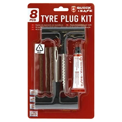 Afbeelding van SUMEX Reparatieset voor alle soorten banden, bestaande uit 5 lonten, 2 gereedschappen en afdichtingspot
