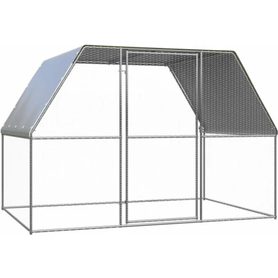 Afbeelding van vidaXL Buitenhok voor kippen 3x2x2 m gegalvaniseerd staal