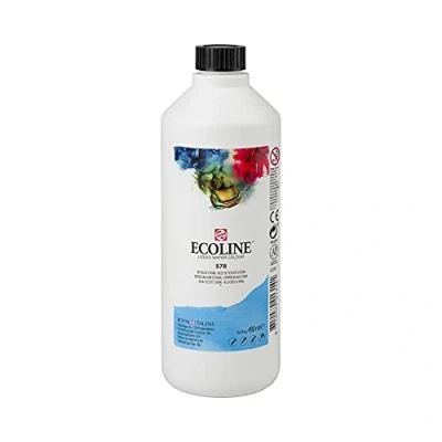 Afbeelding van Royal Talens Ecoline 11725780 fles van 490 ml, hemelsblauw, cyaan