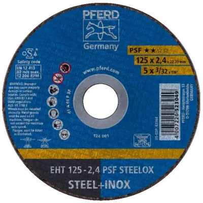 Afbeelding van PFERD PSF STEELOX 61721122 Doorslijpschijf recht 125 mm 25 stuk(s) RVS, Staal