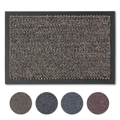 Afbeelding van Deurmat 40 x 60 cm voor gebruik binnenshuis, deurmat, sneldrogend, antislip vuilloop, bruin, eenvoudige voetveger