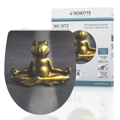 Afbeelding van Toiletbril met soft close RELAXING FROG duroplast hoogglans