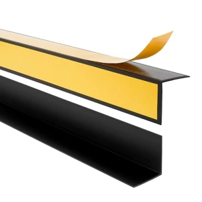 Afbeelding van Quest PVC randbeschermingsprofiel zelfklevend met plakband buiten 25x15mm 100cm zwart