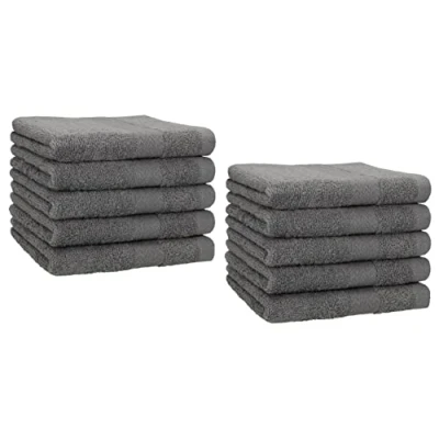 Afbeelding van Betz 10 stuks gastendoekjes premium 100% katoen gastendoekenset 30 x 50 cm kleur antraciet