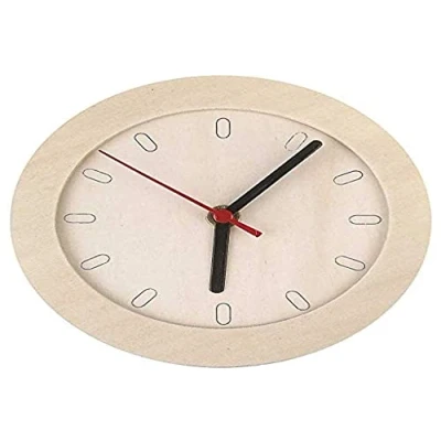 Afbeelding van Klok met houten frame, d: 15 cm, triplex, 1stuk