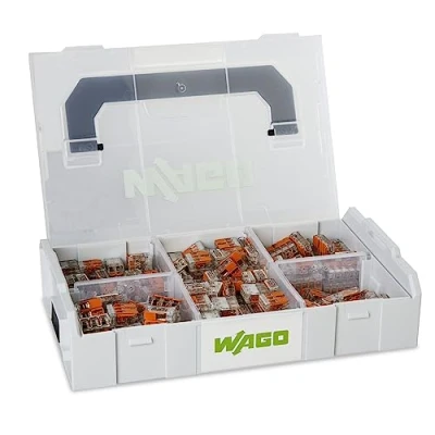 Afbeelding van WAGO 230 stuks aansluitklemmen 887 851 met verschillende uit de serie 221 voor alle soorten geleiders in praktische L Boxx Mini