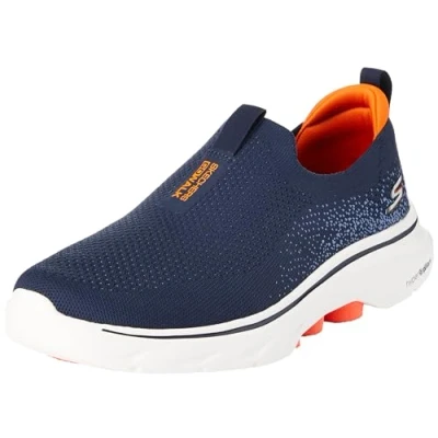 Afbeelding van Skechers Baskets Go Walk 7 pour homme, Textile bleu marine et orange, 42 EU