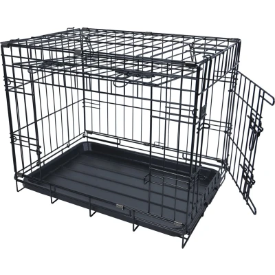 Afbeelding van Draadkooi met deur en schuifdeur nr. 1 zwart 62x44x50 cm Gebr. de Boon