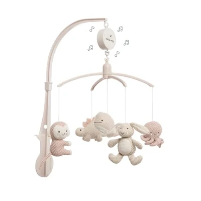 Afbeelding van Baby&#039;s Only Muziekmobiel Animal TOYS Old Pink/Warm Linen Maat 0 1jaar