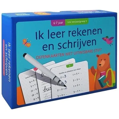 Image de Oefenkaarten met uitwisbare stift Ik leer rekenen en schrijven (6 7 j.) 1ste leerjaar