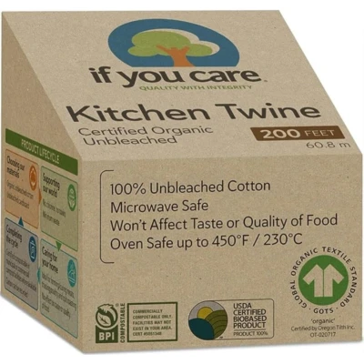 Afbeelding van If You Care Keukentouw ongebleekt katoen 60m