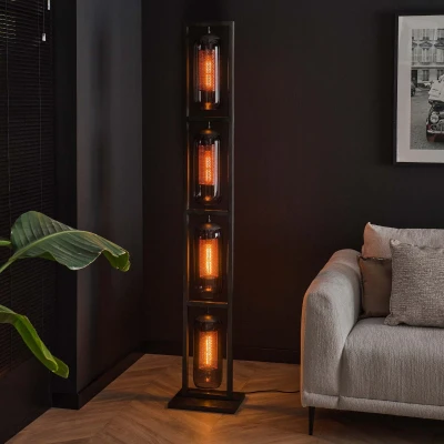 Afbeelding van Wrexham vloerlamp 4L 190 cm staal smoke