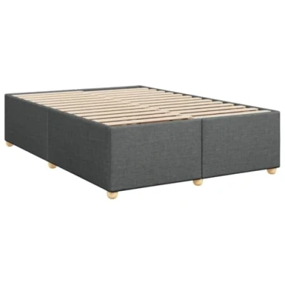 Afbeelding van vidaXL Bedframe zonder matras stof donkergrijs 140x200 cm