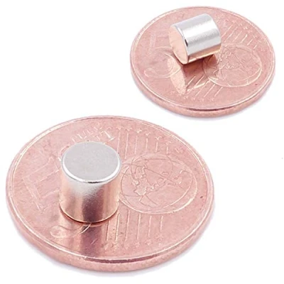 Afbeelding van Brudazon 10 mini schijfmagneten 6 x mm N52 sterkste niveau ultrasterke neodymium magneten powermagneet voor modelbouw, foto, whiteboard, handwerk extra sterke schijf
