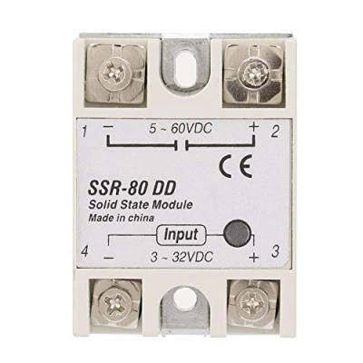 Afbeelding van Solid State Relais SSR 80DD Industriële statische Relaismodule 80A 3 32VDC naar 5 60VDC DC AC