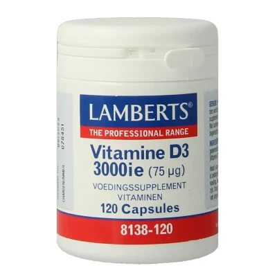 Afbeelding van Lamberts Vitamine D3 3000IE 75 mcg 120 capsules