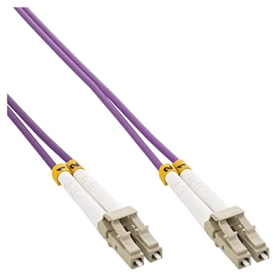 Afbeelding van Premium LC Duplex Optical Fiber Patch kabel Multi Mode OM4 paars / LSZH 0,50 meter