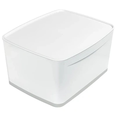 Afbeelding van Leitz MyBox Opbergdoos met Deksel Opberger/Sorteerbakje voor Thuiskantoor Grijs/Wit 1 Stuk