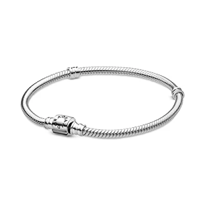 Afbeelding van Pandora Zilveren damesarmband Moments Barrel Clasp 598816C00, Roestvrij staal, Geen edelsteen
