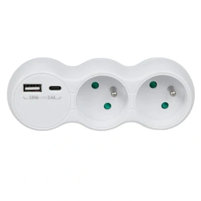 Afbeelding van Maclean stopcontact 2 voudige splitter, 2x USB A/C, type E, 2x16A, MCE339 E