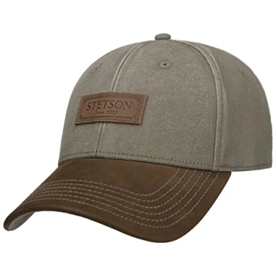 Afbeelding van STETSON Rustieke pet met uv bescherming, voor heren, zomer, honkbal, metalen gesp, vizier, lente Olijf