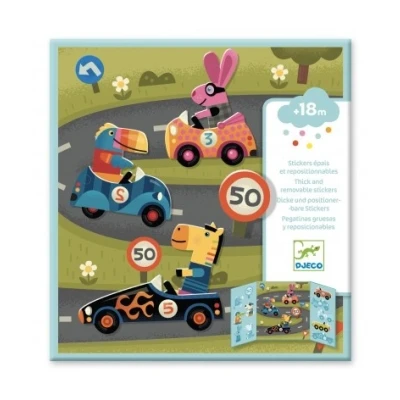 Afbeelding van Djeco herbruikbare stickers auto 14st