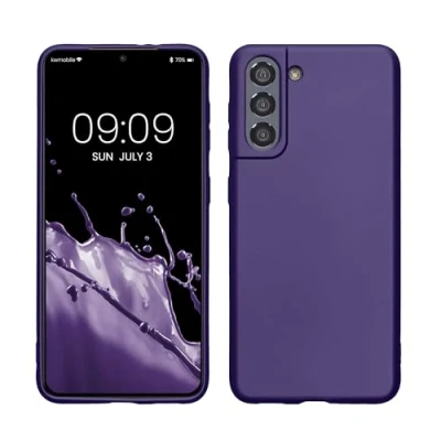 Afbeelding van kwmobile telefoonhoesje geschikt voor Samsung Galaxy S21 Hoesje smartphone Back cover in metallic blauwpaars