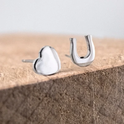 Image de Ponytail&amp;Co Boucles d&#039;oreilles Fer à cheval &amp; Coeur Acier