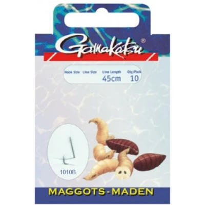 Afbeelding van Gamakatsu Booklet Maggots 1010b #12 0.12mm 45cm Vishaak