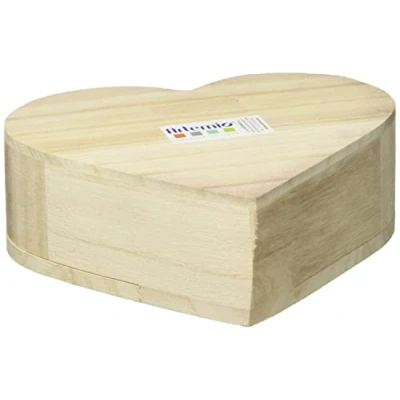 Afbeelding van Artemio VIBC15 Houten Doos Hart met Draaibaar Deksel, Beige, 15 x 4 13 cm