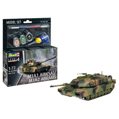 Afbeelding van 1:72 Revell 63346 M1A1 AIM(SA)/ M1A2 Abrams Tank Model Set Plastic Modelbouwpakket