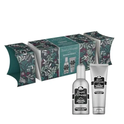 Afbeelding van Tesori d&#039;Oriente Cadeauset, aromatische geur 100 ml en crème douche 75 (fomato voyage), witte schuimgeur, geschenkdoos