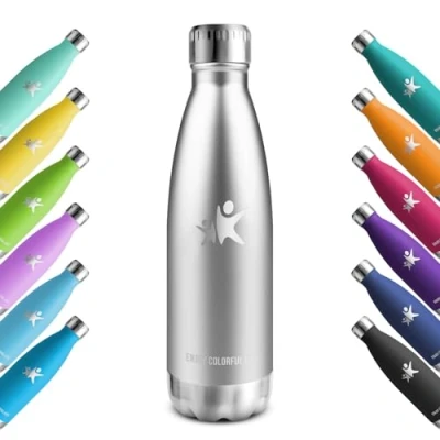 Image de KollyKolla Gourde Isotherme, 500ml, Inox sans BPA, Bouteille d&#039;eau Reutilisable, Etanche, Isolation Double Paroi, Isotherme Acier Inoxydable, pour Enfant, Adulte, Sport, École, Bureau