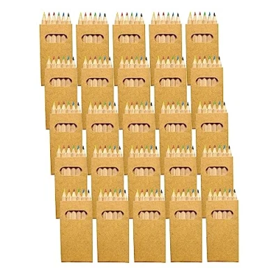 Afbeelding van JEKA 50 stuks kleurpotloden met 6 kleurpotloden, klein huwelijkscadeau, verjaardagscadeau, kinderrestaurant, kleine cadeaus voor kinderen, kinderfeestjes, mini sets