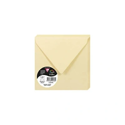 Afbeelding van Clairefontaine 5848C, verpakking met 20 enveloppen, vierkant, 14 x cm, 120 g/m², kleur: lichtbruin, uitnodiging voor evenementen en overeenkomst, Pollen serie, glad papier van hoge kwaliteit