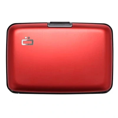 Afbeelding van Ögon Designs Smart Case portemonnee met RFID bescherming, compact, minimalistisch, voor dames en heren, Rood, Taille unique